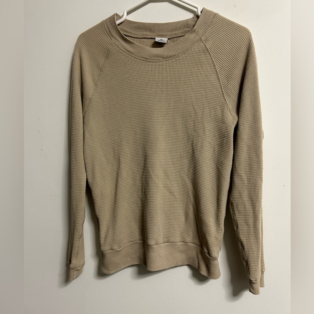 TNA Brown Waffleknit Long‎ Sleeve Shirt